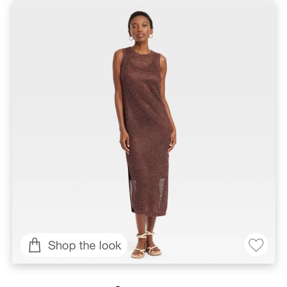 Brown beachy dress with overlay